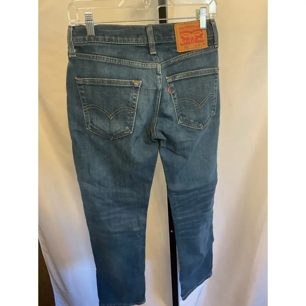 Levi's 514 Straight Fit Jeans Men's W28 L30 Blue Medium Wash Denim Water Less